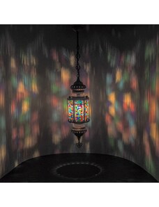 Krásy Orientu Orientální skleněná mozaiková visací lucerna Munya - velikost 1