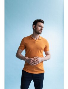 DEFACTO Slim Fit Polo Neck Základní pletené tričko s krátkým rukávem