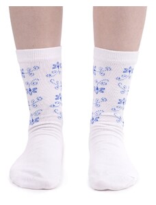 Vlnka Bavlněné ponožky modrý květ