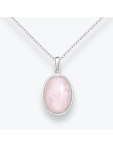 Estemia Stříbrný náhrdelník s růženínem - Ag925