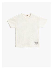 Koton Basic Short Sleeve T-Shirt Label Detailed Textured