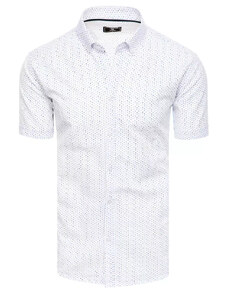Dstreet Pánská košile s krátkým rukávem Brabal bílá KX1009 46632