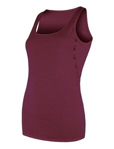 SENSOR MERINO AIR dámské triko bez rukávu port red