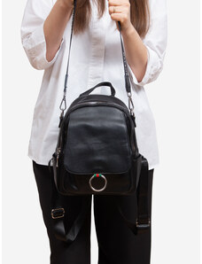 Shelvt Black Shelovet leatherette backpack