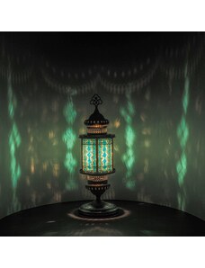 Krásy Orientu Orientální skleněná mozaiková stolní lucerna Fairuz - velikost 2