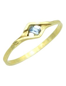 Pfleger Stříbrný prsten pozlacený s modrým kamínkem
