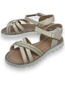 Fashion Dívčí sandály béžové barvy 01