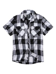 Košile kr. rukáv Brandit Check Shirt bílá/černá