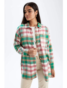 DEFACTO Relax Fit Plaid Long Sleeve Tunic