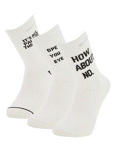 DEFACTO Men's Letter Printed 3-pack Socks