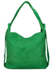 Paolo Bags Módní proplétaný kabelko-batoh Giny, zelená