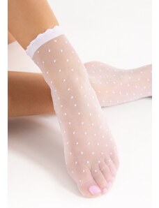Fiore Bílé silonkové ponožky Bella 20 DEN