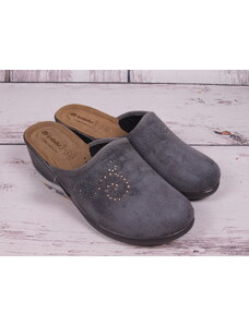Pantofle papuče bačkory Inblu DE13-025 šedé s koženou stélkou