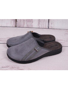 Pánské pantofle papuče bačkory Inblu BG45-025 šedé s koženou stélkou