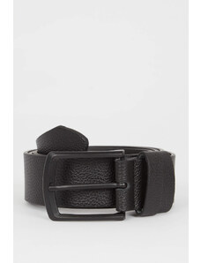 DEFACTO Men's Rectangle Buckle Faux Leather Classic Belt