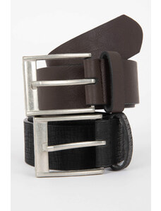 DEFACTO Faux Leather 2-Pack Daily Belt