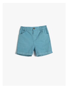 Koton The Shorts with Pockets, Elastic Waist, Cotton with Turned Legs.