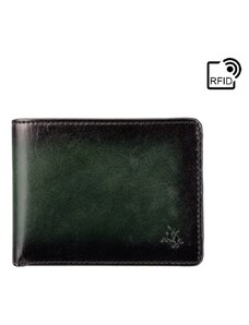 Značková zelená tenká pánská kožená peněženka - Visconti (GPPN355)