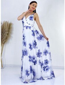 Webmoda Dámské společenské šaty pro moletky s květovaným potiskem - fialové