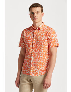 KOŠILE GANT REG FLORAL COTTON LINEN SS SHIRT oranžová M