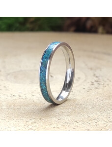 Woodlife Ocelový prsten s chryzokolem
