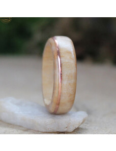 Woodlife Březový prsten s proužkem měďi
