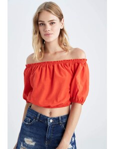 DEFACTO Crop Off Shoulder Half Sleeve Short Sleeve Blouse