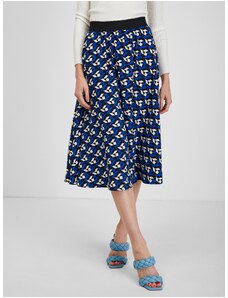 Orsay Modrá dámská plisovaná vzorovaná sukně - Dámské