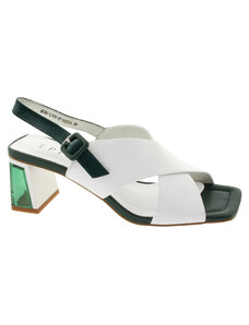 EPICA Dámské kožené bílé sandály na podpatku Z9M095-L108-YP1025TA J9-N-255