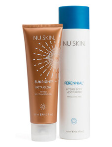 Nu Skin NuSkin Sunright Insta glow tónovací samoopalovací gel 125 ml + Liquid Body Lufra tělový peeling 250 ml