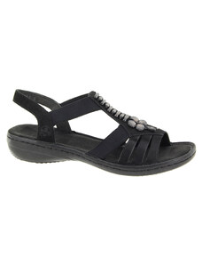 RIEKER Dámské černé sandály 60806-00-355