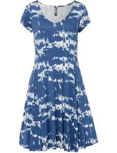 bonprix Úpletové šaty s potiskem Modrá