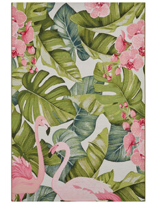 Hanse Home Collection koberce Kusový koberec Flair 105614 Tropical Flamingo Multicolored – na ven i na doma - 80x165 cm