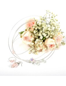 GeorGina Dámské šperkové sety venuše, náhrdelníky, náramky, náušnice a prsteny s růžovými perličkami, cik cak