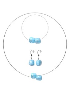 GeorGina Dámské šperkové sety maoma, náhrdelníky, náramky a náušnice s modrými křišťálovými korálky