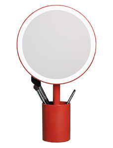 MMIRO, Kosmetické zrcadlo s osvětlením Brush Holder Mirror DL06 | červená
