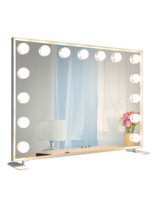 MMIRO, Hollywoodské make-up zrcadlo s osvětlením L621, 75 x 56 cm | stříbrná