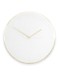 Stackers, Nástěnné hodiny White & Brushed Gold Clock | bílá