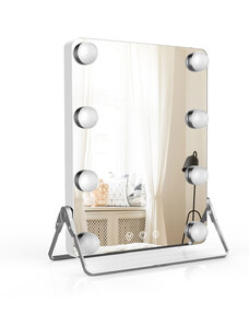 MMIRO, Hollywoodské make-up zrcadlo s osvětlením 23 x 30 cm | bílá