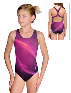 Ramisport Dívčí sportovní plavky jednodílné PD623 t152 fialovorůžová