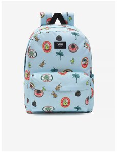 Světle modrý pánský vzorovaný batoh VANS MN OLD SKOOL IIII BACKPACK - Pánské