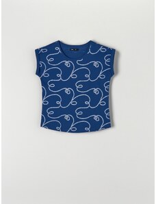 Sinsay - Tričko s potiskem - námořnická modrá