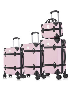 SEMI LINE Sada kufrů Vintage Pink/Black 4-set