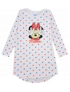 Noční košilka / tunika / šaty Minnie Mouse - bílá s puntíky