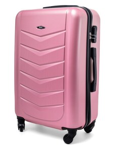 Rogal Růžový elegantní odolný kufr na kolečkách "Armor" - vel. M, L, XL