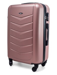Rogal Zlato-růžový elegantní odolný kufr na kolečkách "Armor" - vel. M, L, XL