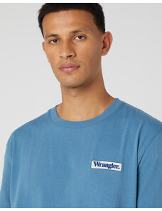 Pánské tričko WRANGLER W760EE84Z LOGO TEE Captains Blue