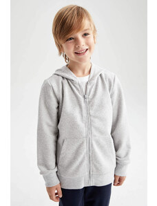 DEFACTO Boys' Hooded Pique Cardigan