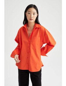 DEFACTO Oversized Long Sleeve Poplin Shirt