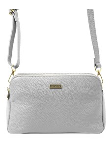 Dámská kožená crossbody kabelka MiaMore 01-046 šedá